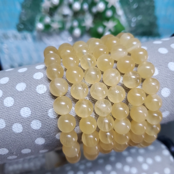 High Grade Orange Calcite Crystal Beaded Bracelet Gift Boxed Handmade USA - Picture 4 of 5